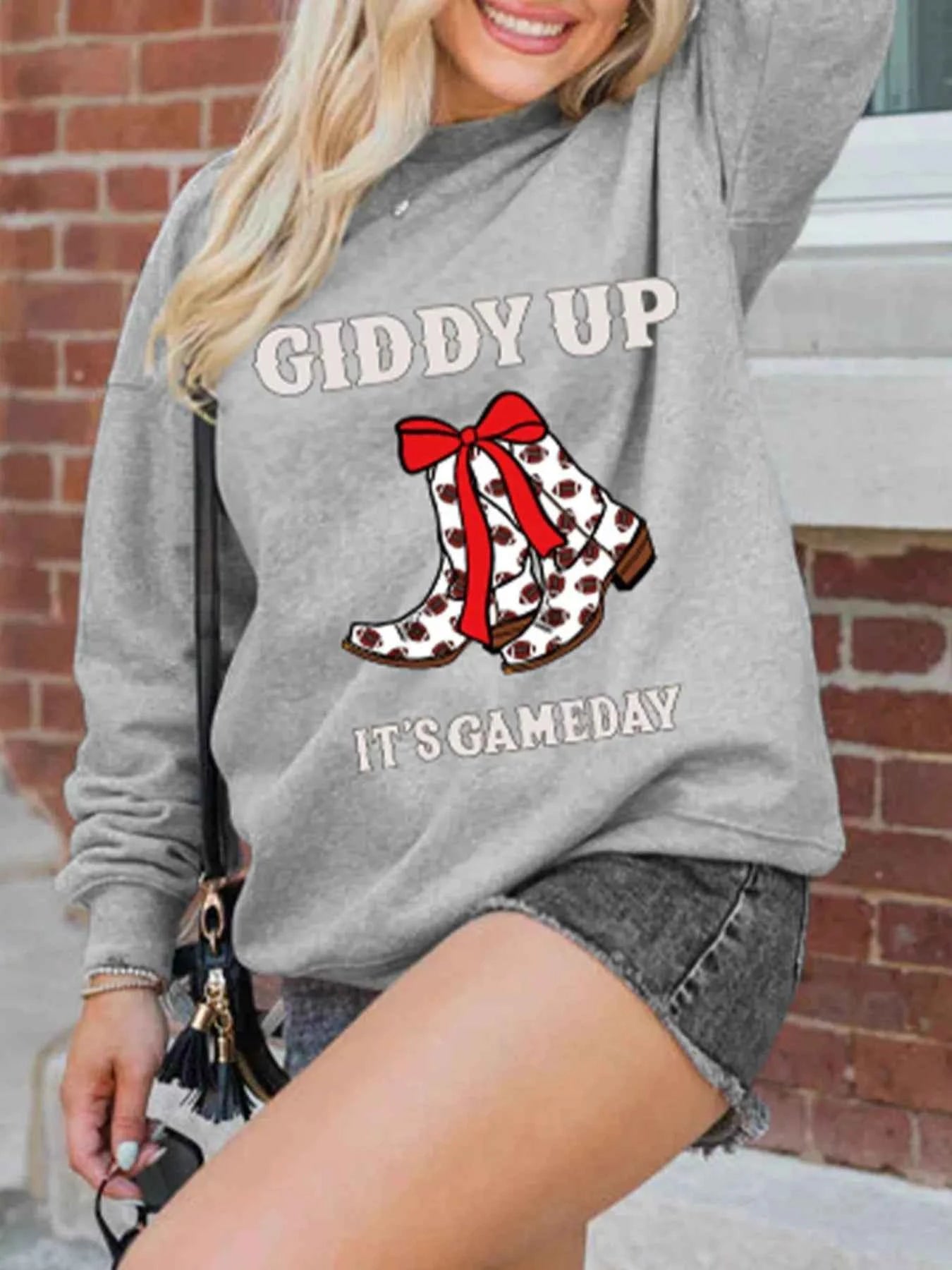 GIDDY UP ITS GAME DAY Cowgirl Boots Graphic Sweatshirt 634ca3e7-1c2c-42b8-9cf0-fc479a1e969f-Max-Origin