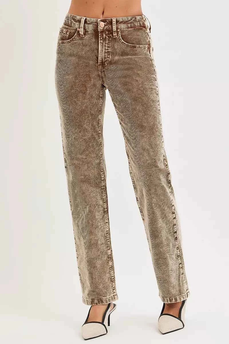 RISEN Tummy Control Mid Rise Straight Leg Corduroy Pants MOCHA 63c1ea03-1245-470d-a077-ba6d9965fedf-Max-Origin