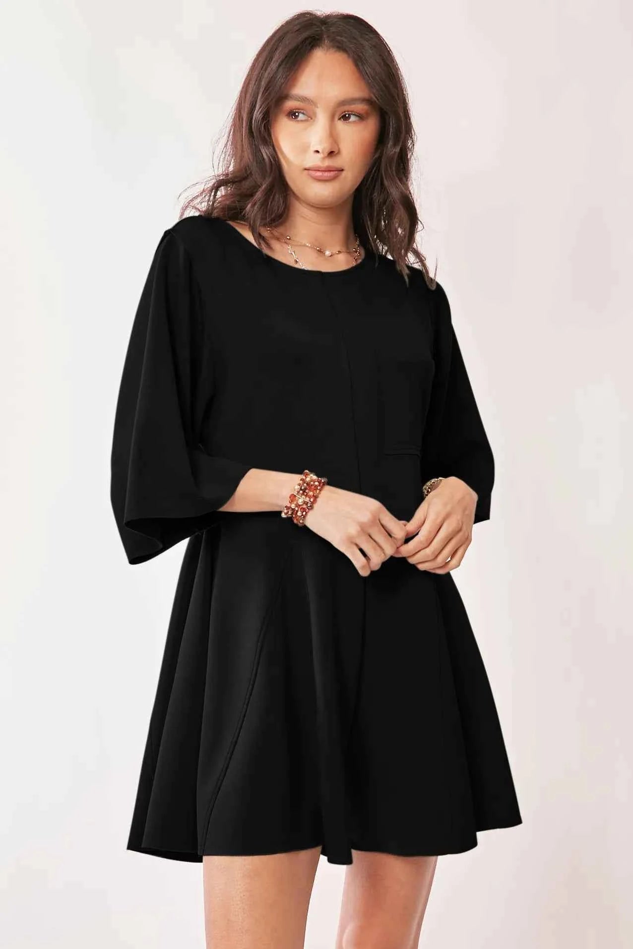 Davi & Dani Solid Draped Sleeve Ties Back Skort Romper BLACK 648da804d3b646609f502ee2da84855e-Max-Origin