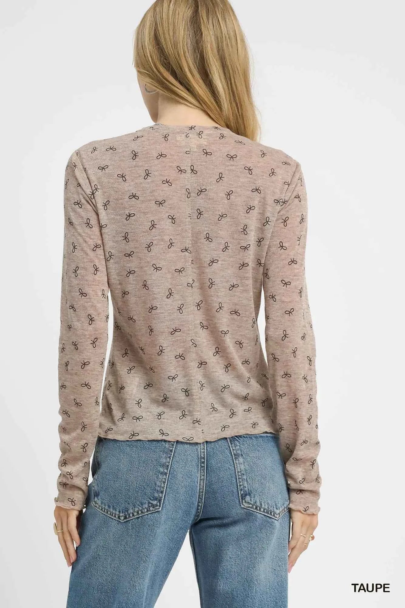 Umgee Bow Print Lightweight Knit Top 6964e3a6-ddc8-48fe-8819-f6fe7561cac6-Max-Origin