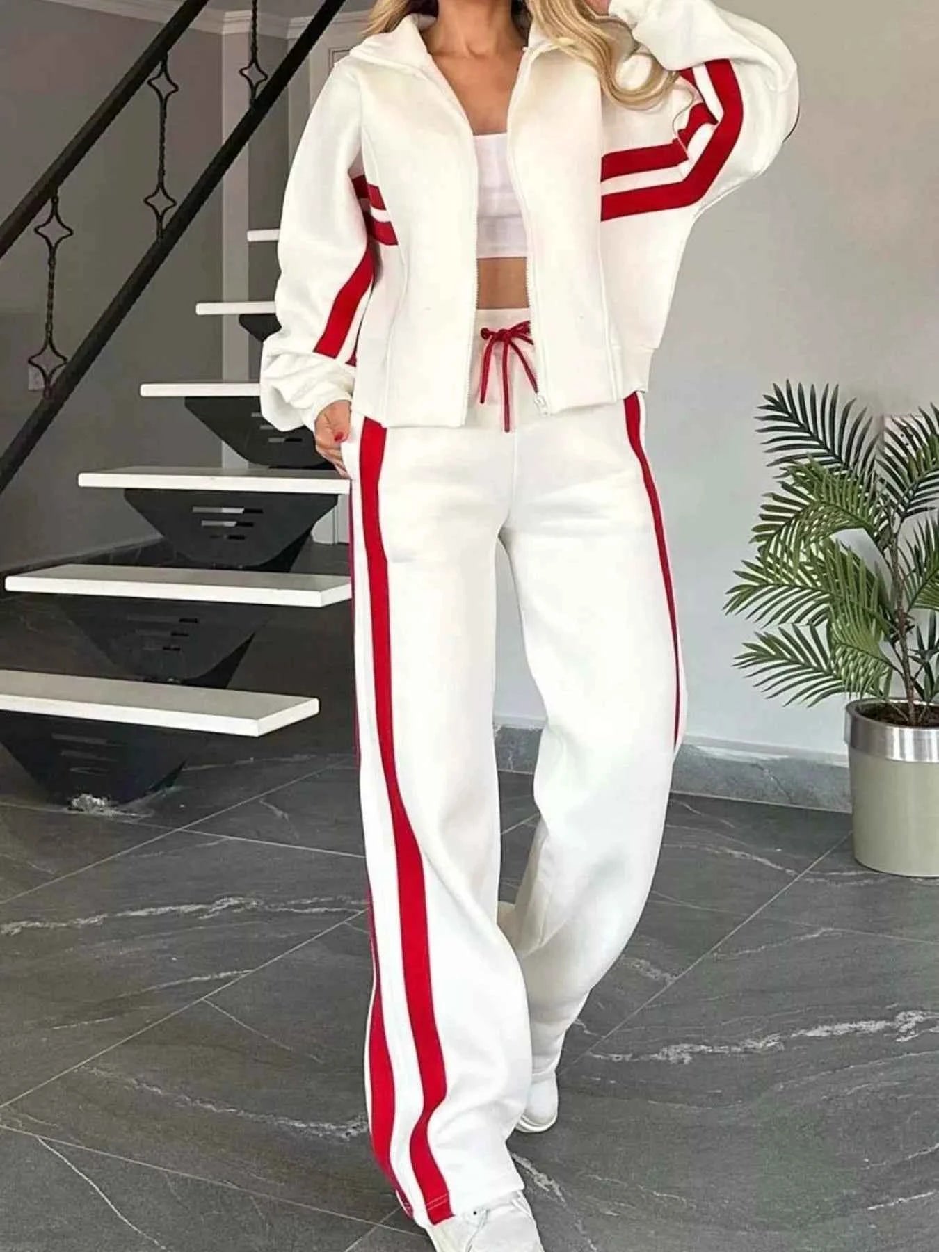Full Size Contrast Stripe Zip Up Jacket and Pants Set Plus Size White 6ded92fc-6146-4e72-bce9-424bc9b68cf8-Max-Origin