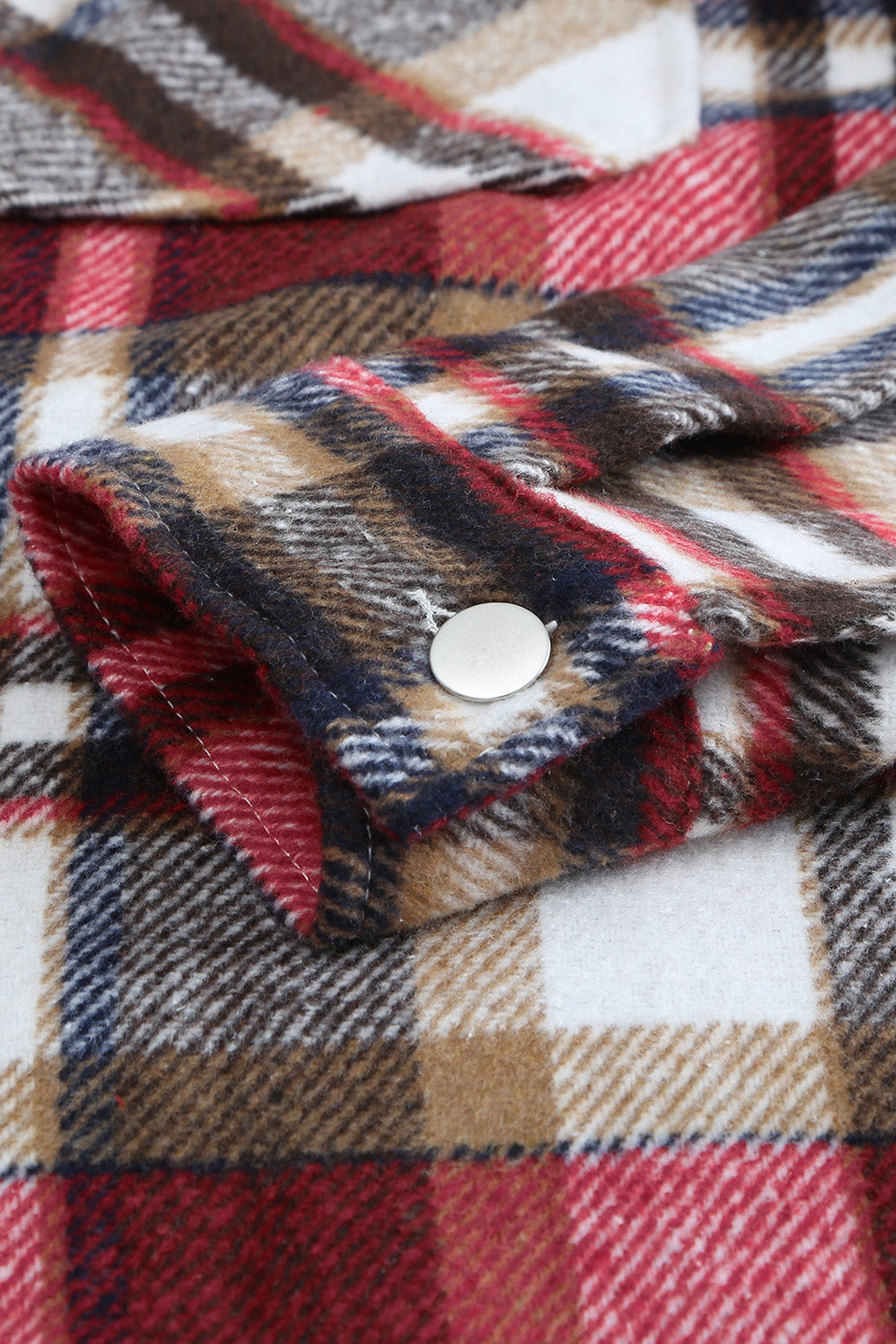 Red Plaid Button Front Pocket Shirt Shacket 7059898a073faea9