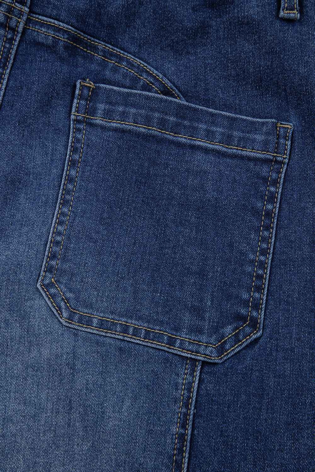 Beau Blue Drawstring Seam Detail Raw Hem Wide Leg Jeans 7197cdb8e1c41f0c