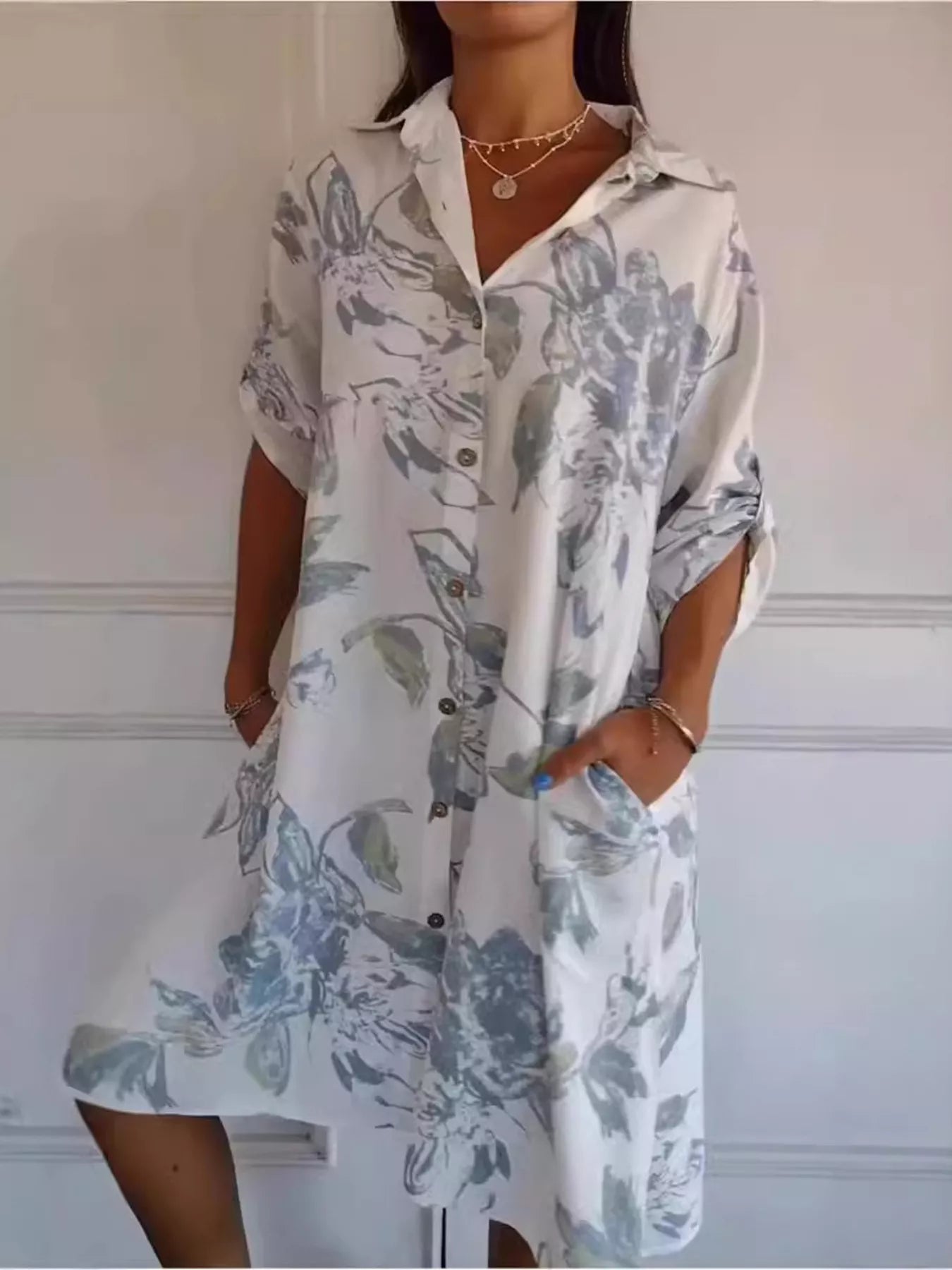 Full Size Floral Print Button-Up Shirt Dress Plus Size 783c9bbaee6646e6a4ee3df46aac3cba-Max-Origin