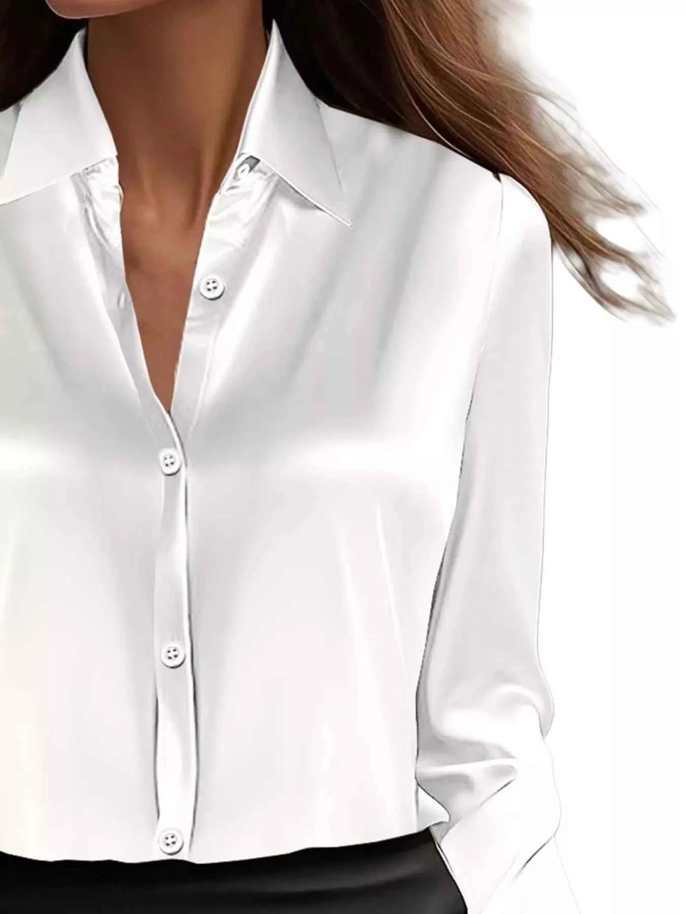 Full Size Button Down Collared Neck Long Sleeve Shirt Plus Size White 78688f01-2aef-4cc6-a1ac-f7affbfc6ade-Max-Origin