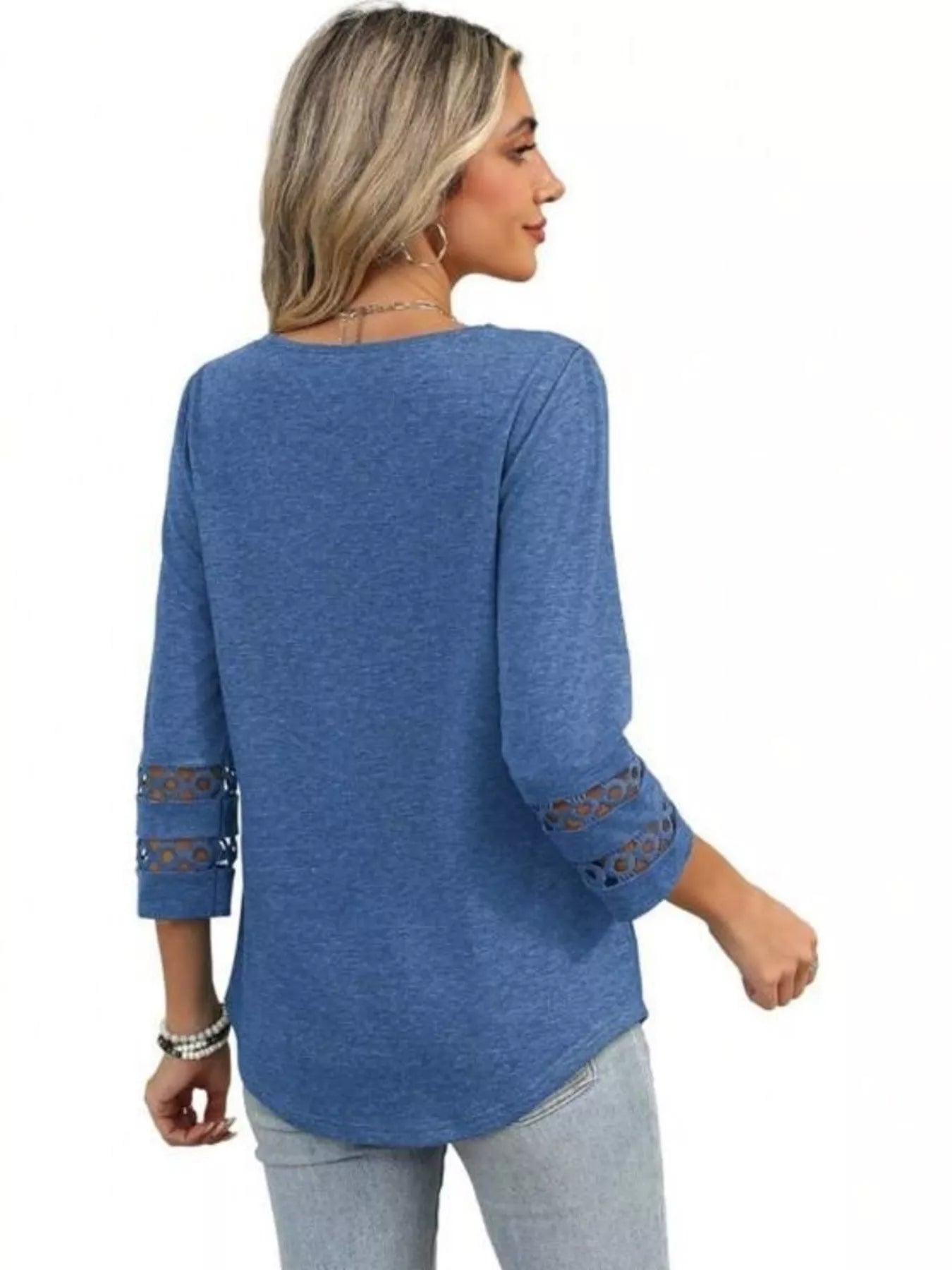 Full Size V-Neck 3/4 Sleeve T-Shirt Plus Size 78ab1be7fd1541aea806172757daade6-Max-Origin