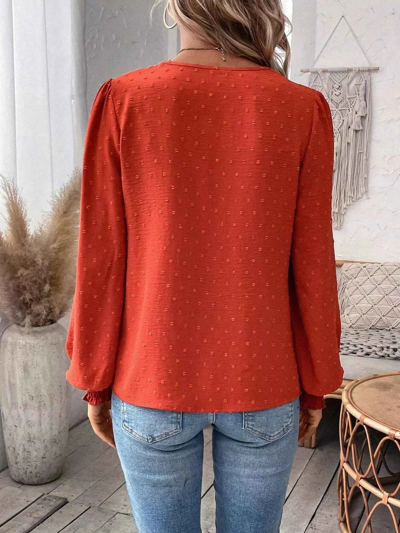 Swiss Dot Lace Detail Long Sleeve Blouse 7d48a89f-8c59-4c66-a9cf-f283082211b6-Max-Origin