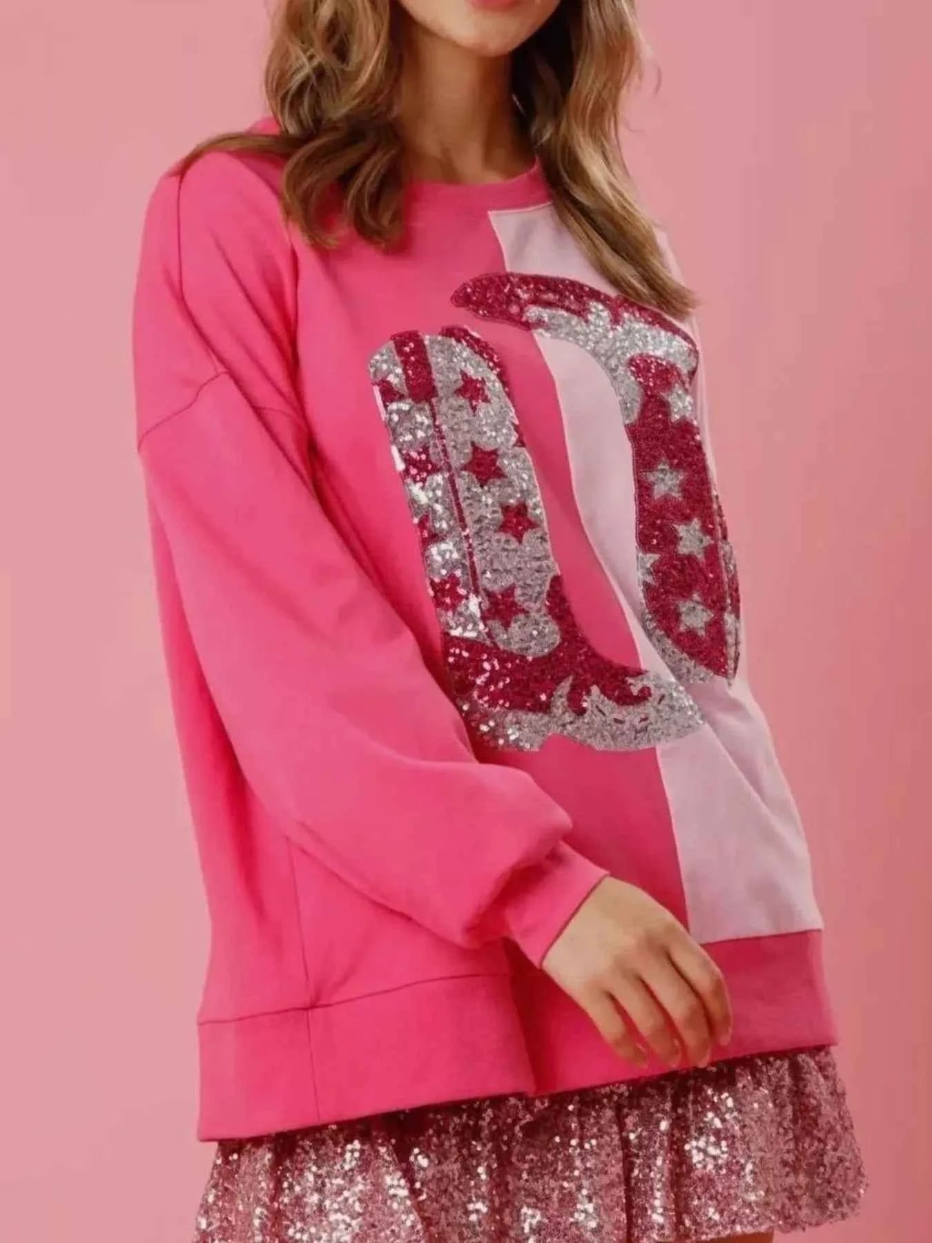 Sequin Boots Color Block Sweatshirt 7e88089f-83d7-40fa-b7ef-6bf9c20f95dc-Max-Origin