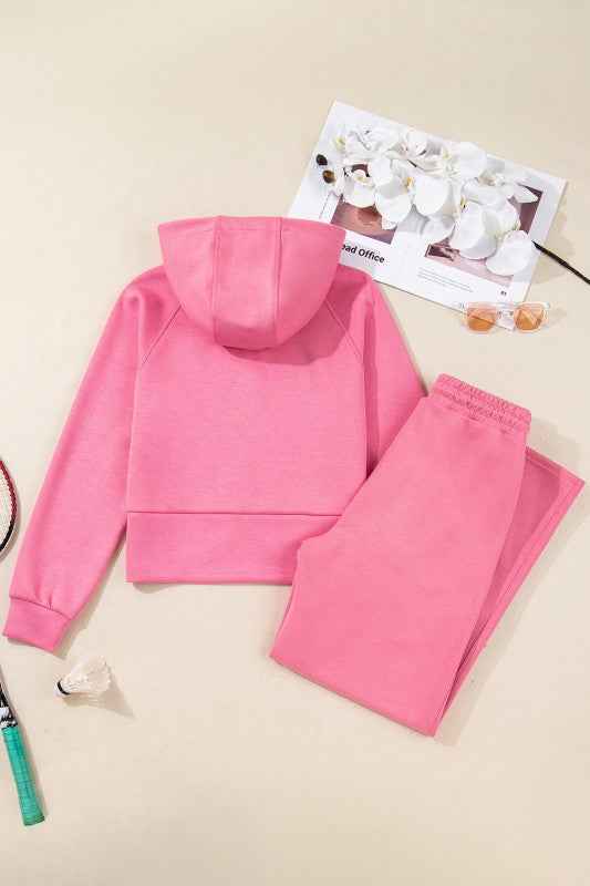 Solid Zip Up Hoodie and Pants Set 86ec139a-56a2-4d07-bdae-80fef381946e