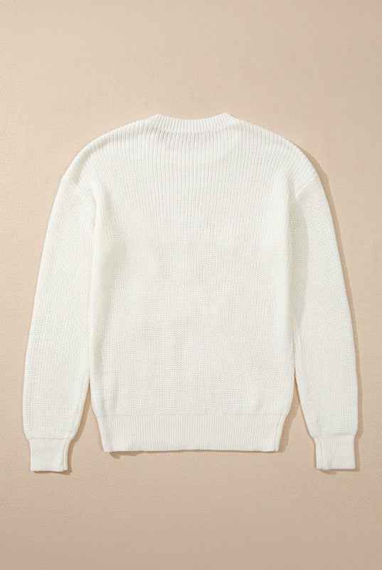 Christmas Stripe Merry & Bright Long Sleeve Sweate 88f66926-e976-425b-b93a-a52a962b19ab