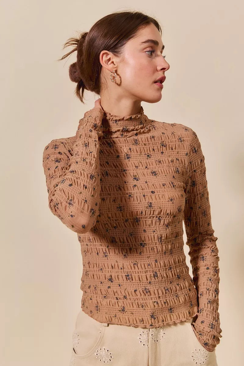 SO ME Floral Print Textured Long Sleeve Knit Top 8e5f039e145e41058bb6b0679144c1da-Max-Origin