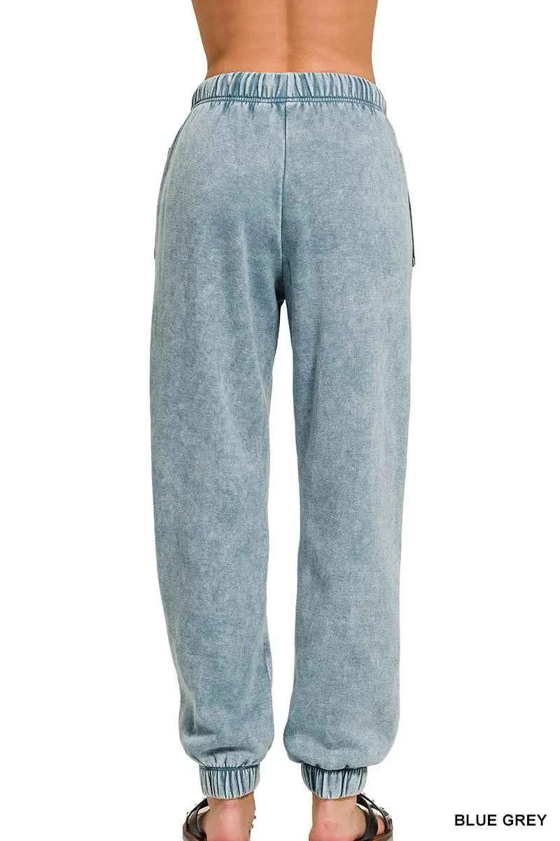 Zenana Acid Wash Fleece Sweatpants with Pockets 8eff9400d65d44db8879064568e263ca-Max-Origin