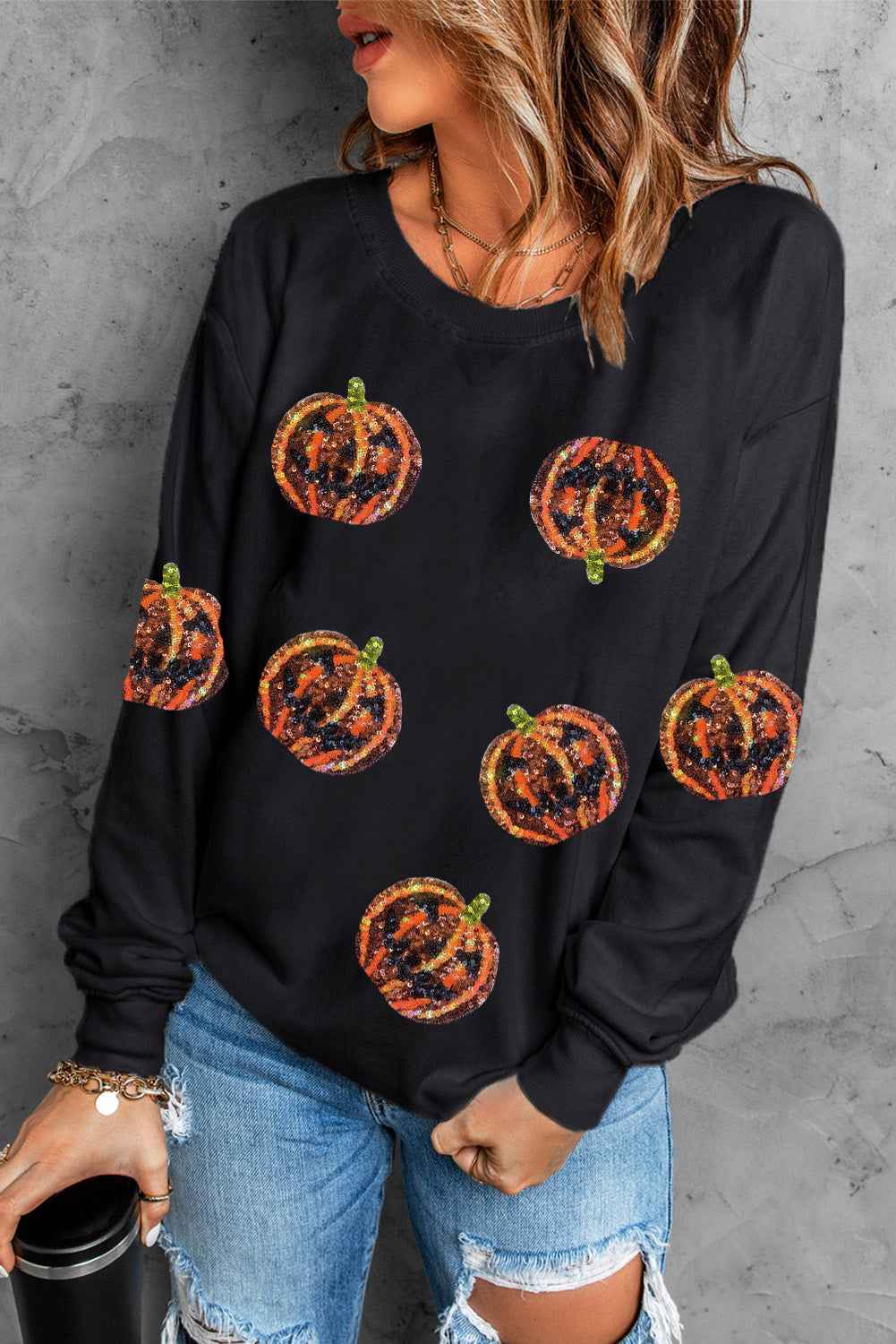 Pumpkin Dropped Shoulder Sweatshirt 8f24f90a761146aea8b779cf2690f1b9-Max