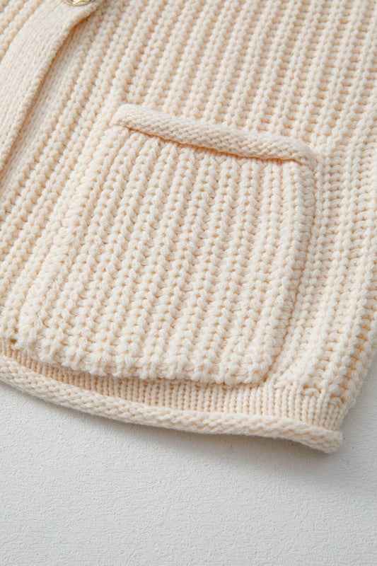 Solid Textured Buttoned Oversized Sweater Vest 8f663004-70b5-49c9-a32c-6ec7ed746f8f