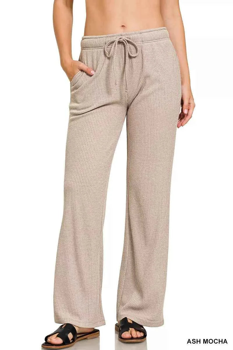 Zenana Ribbed Drawstring Lounge Pants ASH MOCHA 937242248eb142c795589724f9e5d2a9-Max-Origin