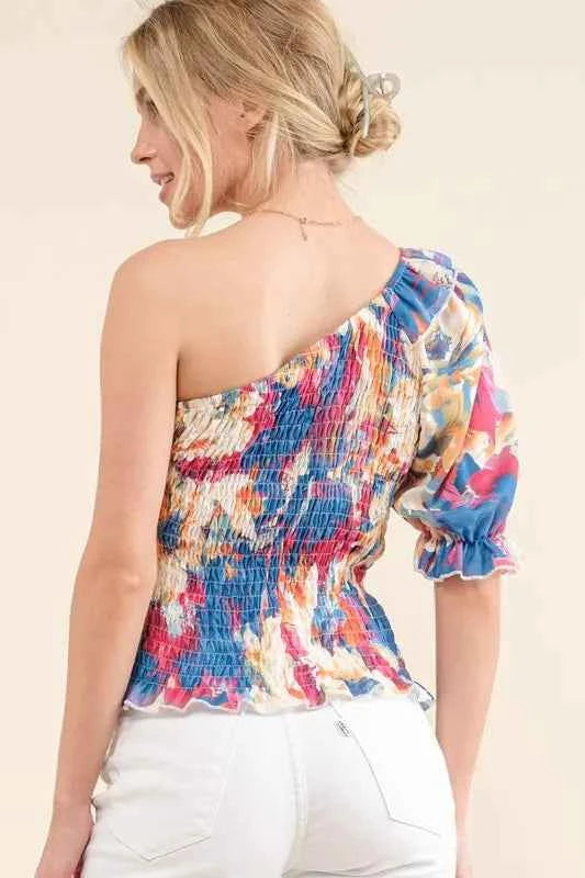 And The Why Allover Floral Print Smocked One Shoulder Blouse 94980c2af636492eb8db5d856432e230-Max-Origin