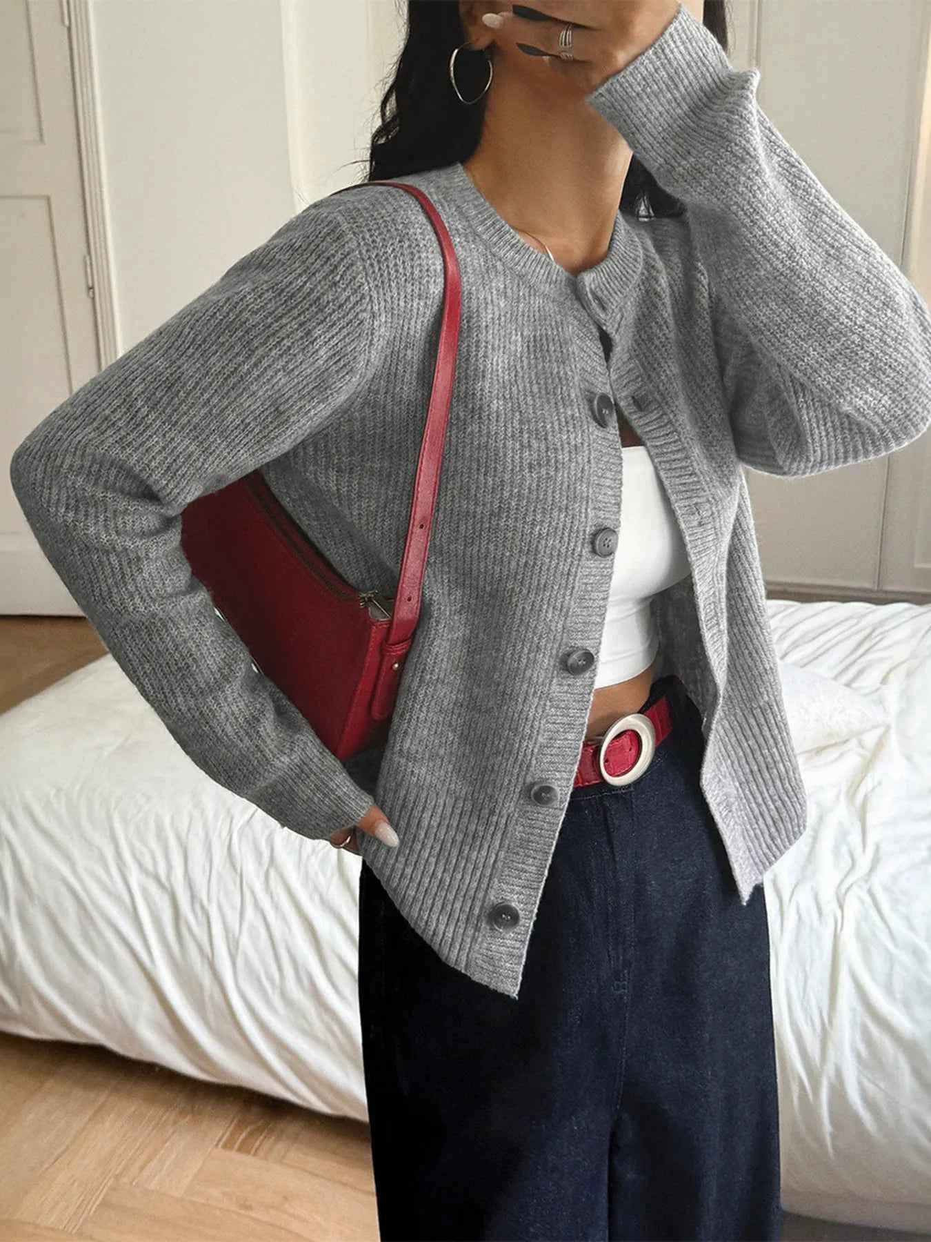 Button-Up Ribbed Knit Cardigan 97e9e3362bab4353a1be77368d72bc34-Max-Origin