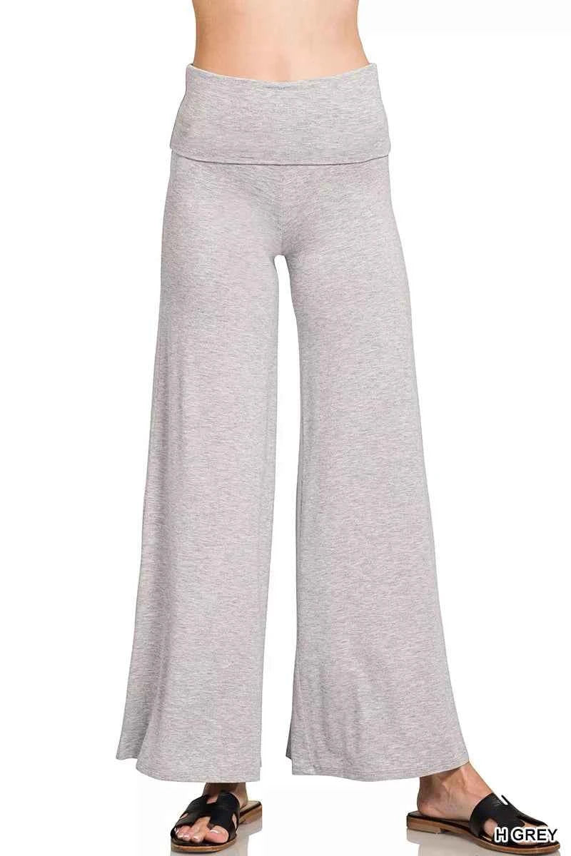 Zenana Fold Over Waist Comfy Wide Leg Pants H GREY 980dbdfbfa4f489bbfdc34dc46370b03-Max-Origin