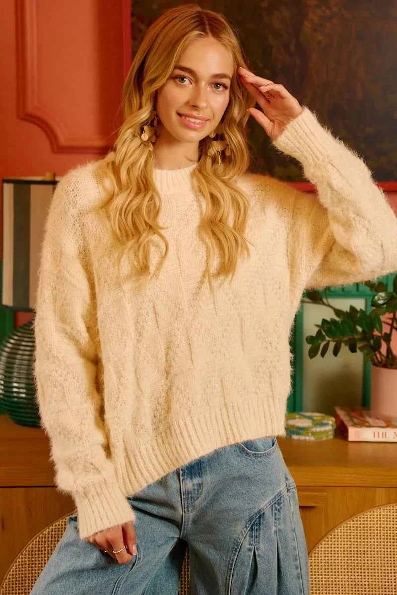 BiBi Checker Board Drop Shoulder Sweater 9a4c6bcffc1c4f018b1f71f2f8d0e246-Max-Origin