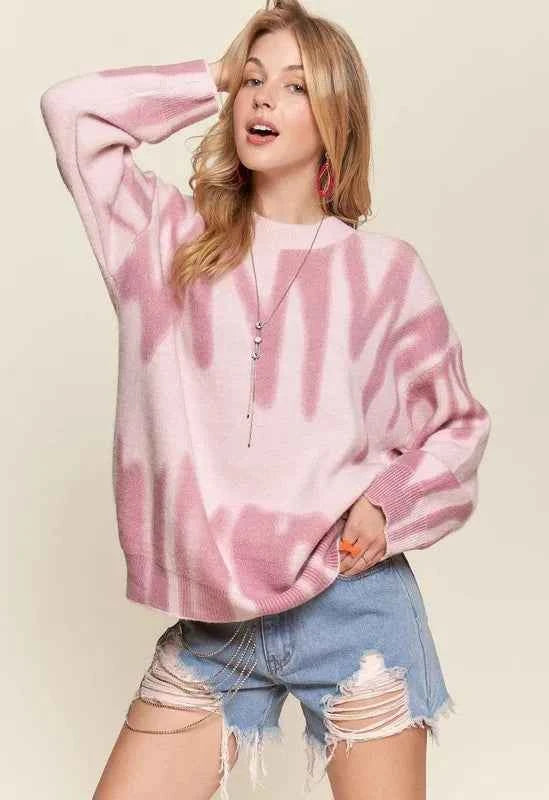 ADORA Drop Shoulder Graffiti Sweater PINK One Size 9be5dff53ec24005b4f43c9b371731a1-Max-Origin