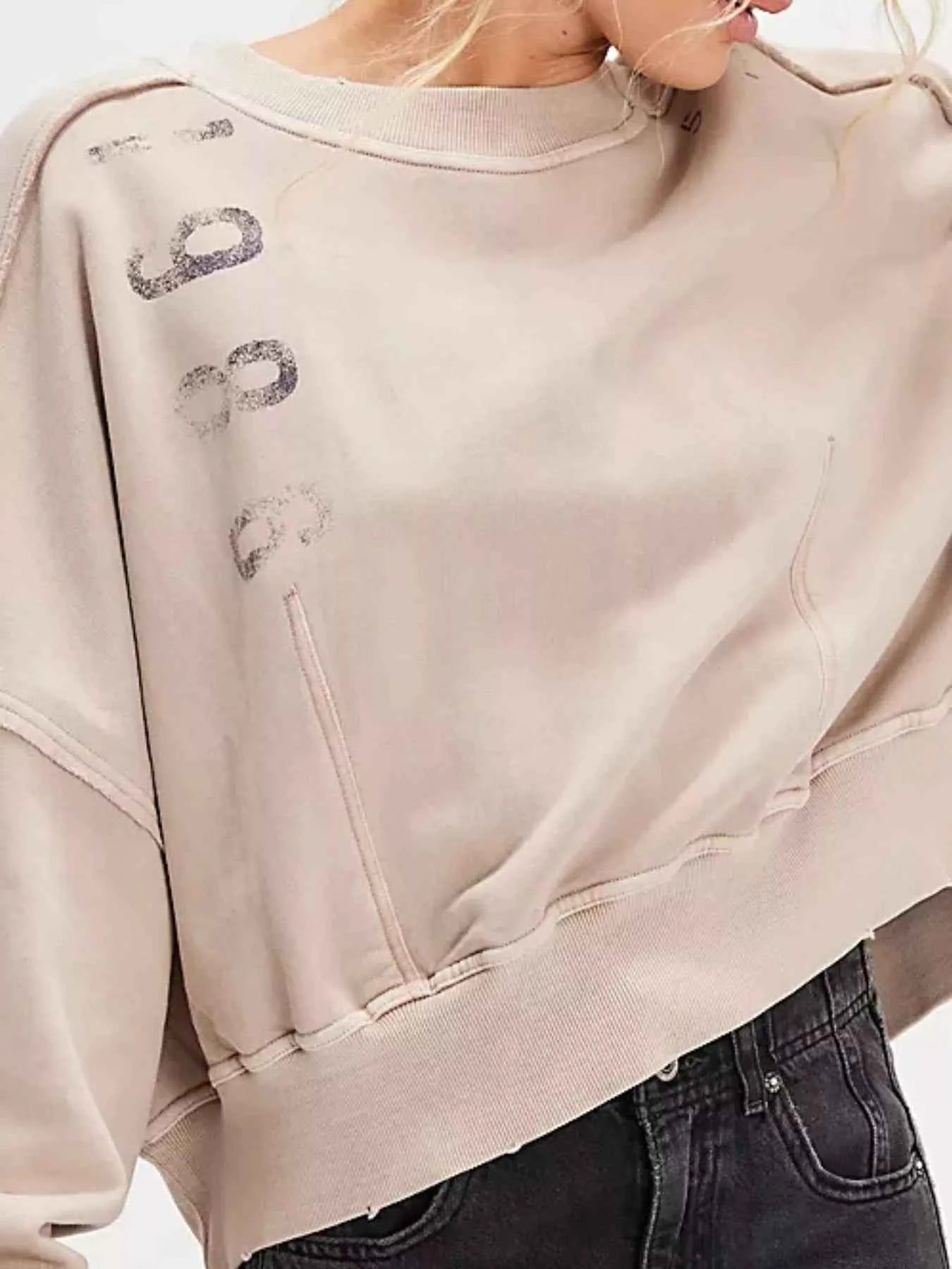 Printed Round Neck Dropped Shoulder Sweatshirt 9d76f181-7a88-4d6a-8cea-f493e69f19a6-Max-Origin