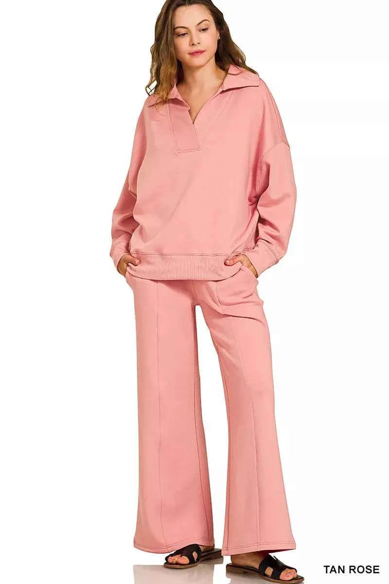 Zenana Scuba Collared Pullover and Pants Set TAN ROSE 9e2592c6d7404c288ce6ef089b513835-Max-Origin