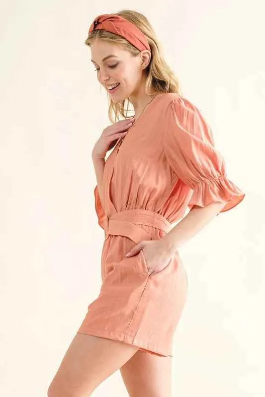 And The Why Flounce Sleeves Romper with Belt 9e405054cf92427498b942eb4a35c0bd-Max-Origin