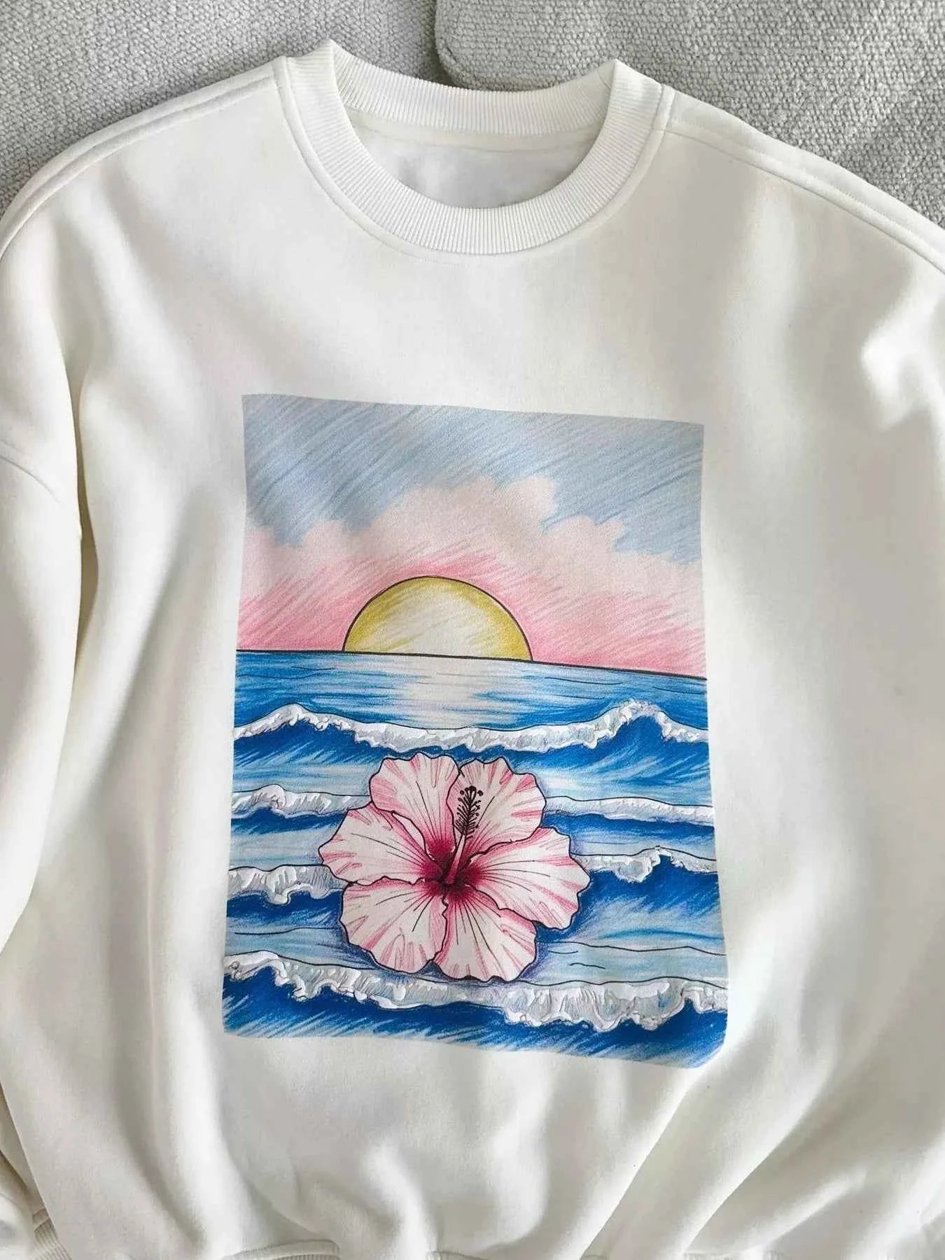 Graphic Round Neck Drop Shoulder Sweatshirt 9f3f057949db4de988b822af5e1dac93-Max-Origin