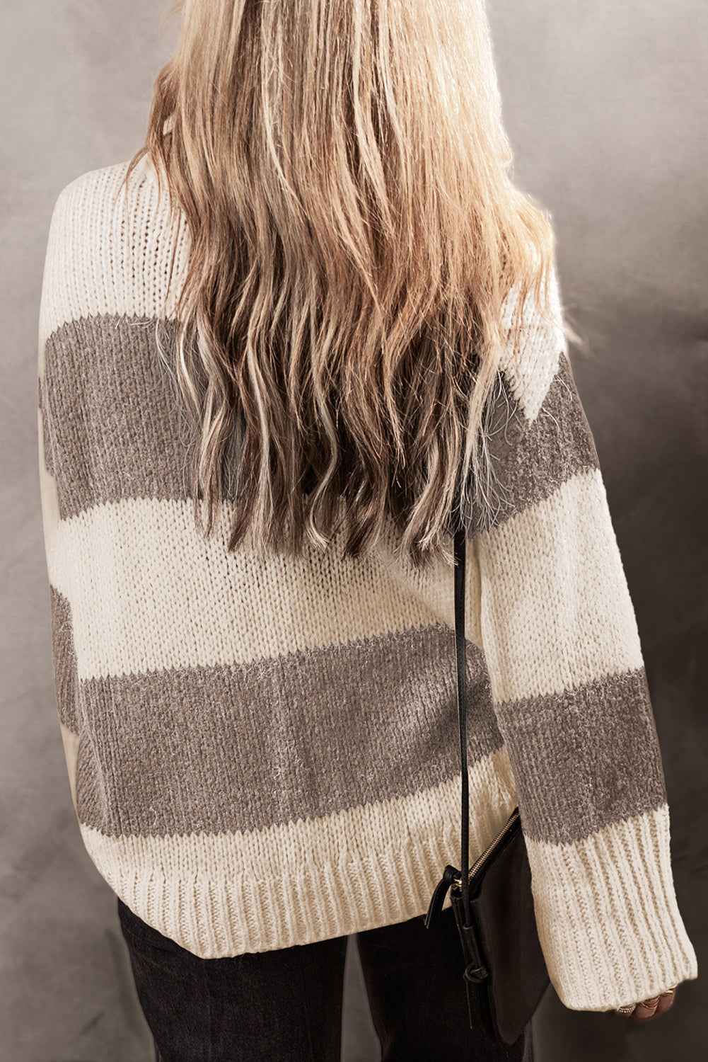 Simply Taupe Colorblock Loose Pullover Sweater a16c6233d7c8a5d8