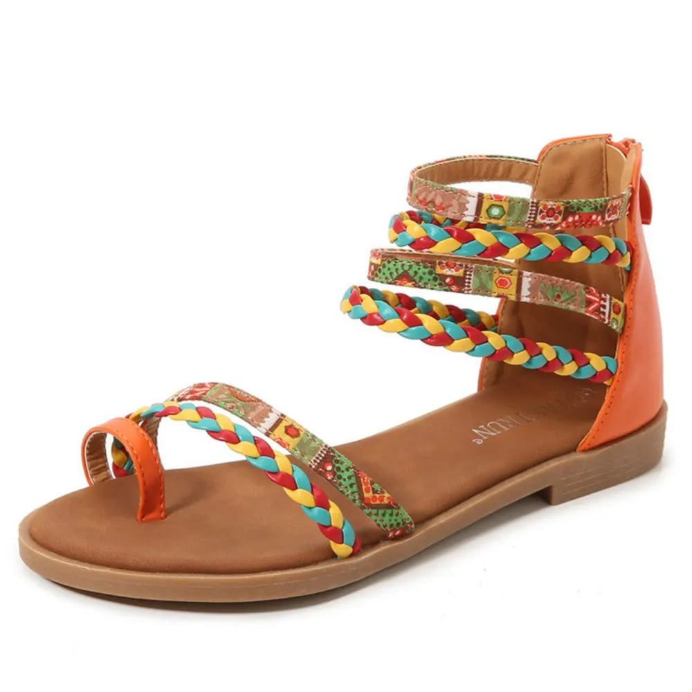 Toe Loop Flats Sandals Orange a258de35-3089-4d43-ac05-87801ad6df64-Max