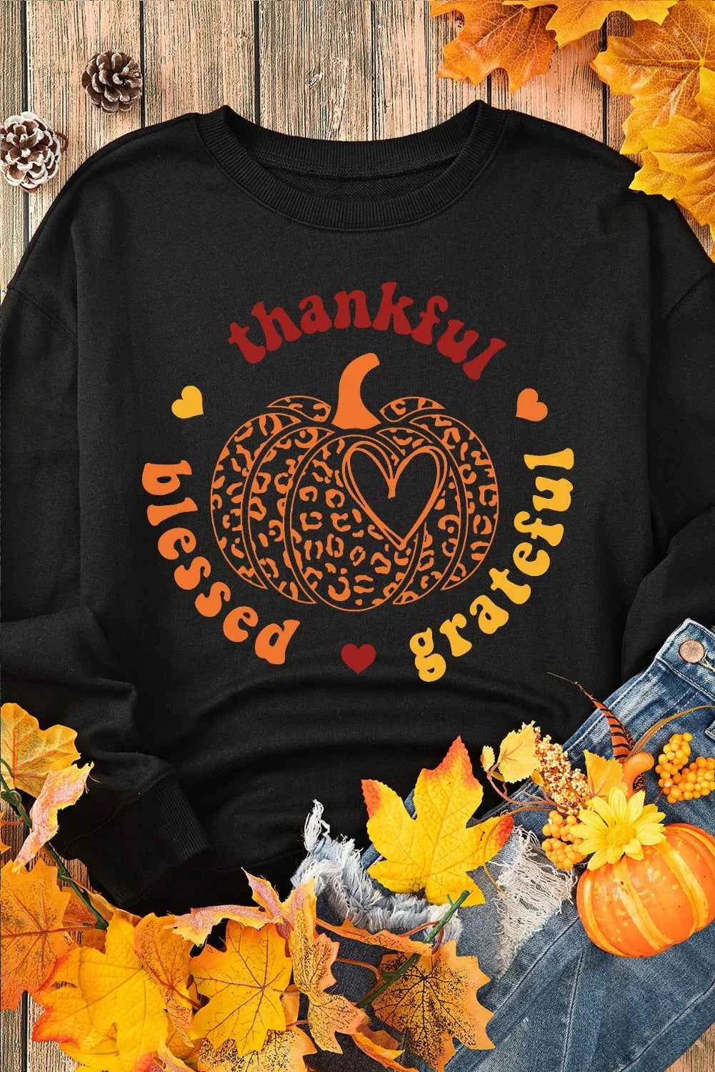 Pumpkin Graphic Long Sleeve Sweatshirt a481debc-5f54-422c-b9ec-ed0ecc55944f-Max
