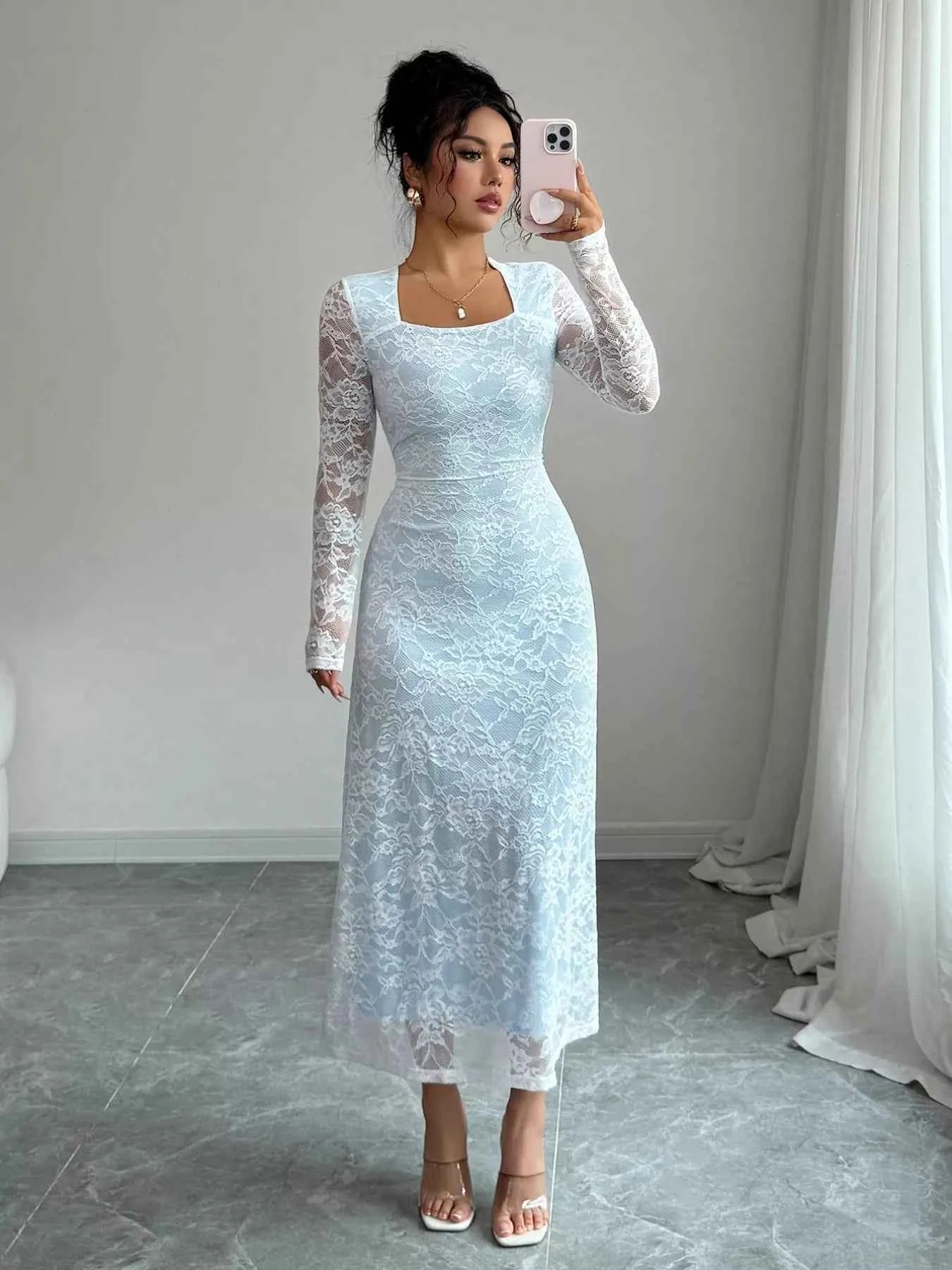Lace Long Sleeve Square Neck Maxi Dress a6fccdec-bd15-4542-9eb2-450e689756e7-Max-Origin