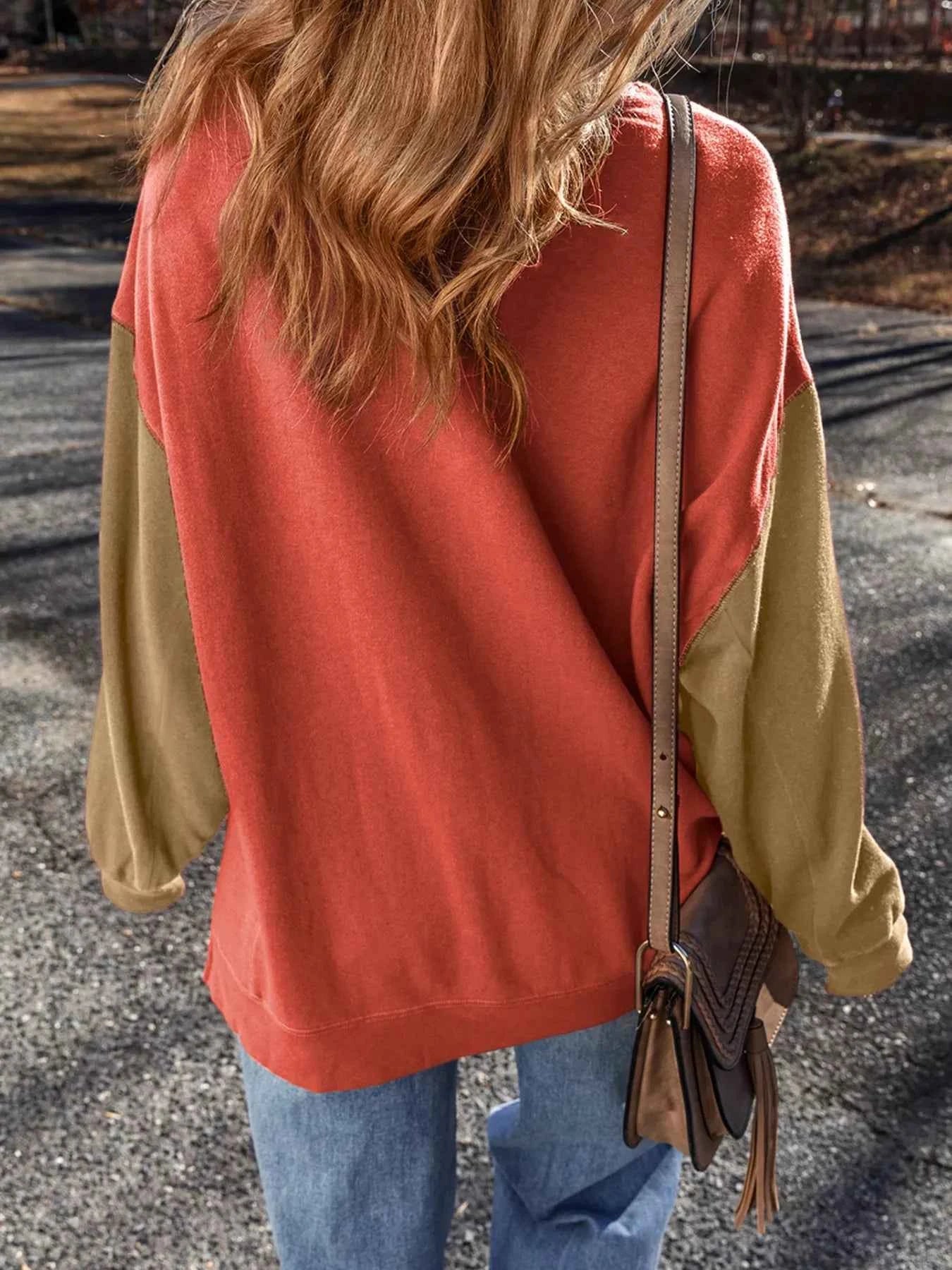 Halloween Glitter Ghost Patched Pattern Color Block Sweatshirt a72636874afb42c9a5005a8f7a5764ce-Max-Origin