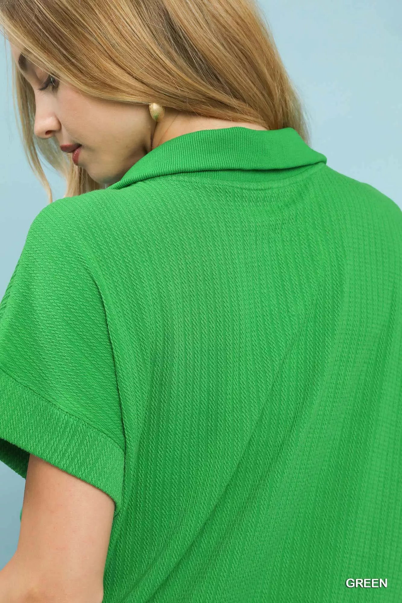 Umgee Textured Striped Zip Collar Knit Top a8449a17-eb0a-4250-a022-373461da46e3-Max-Origin