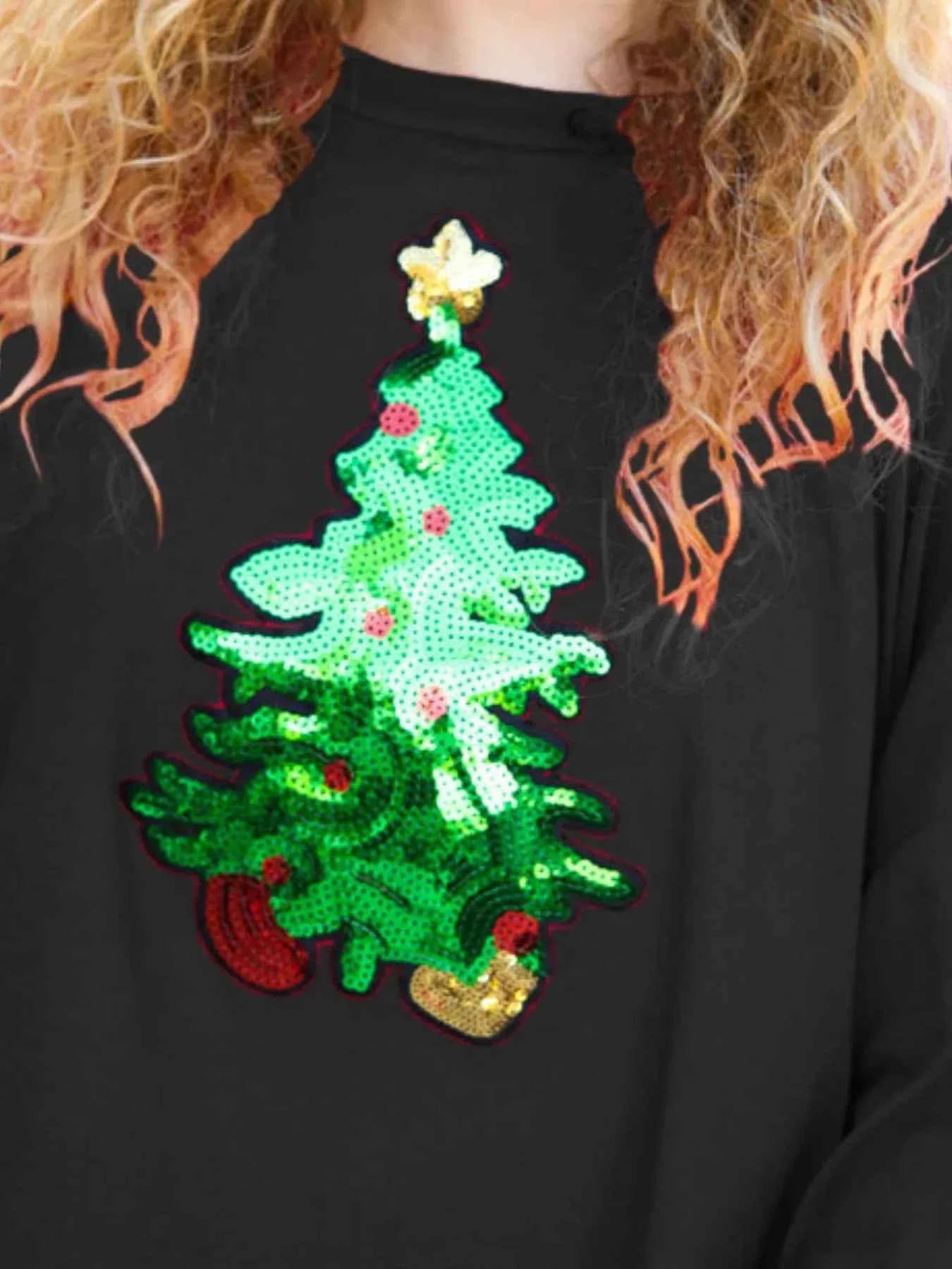 Christmas Tree Sequin Long Sleeve Sweatshirt ab573738-413c-4711-acd9-c3c73947e591-Max-Origin