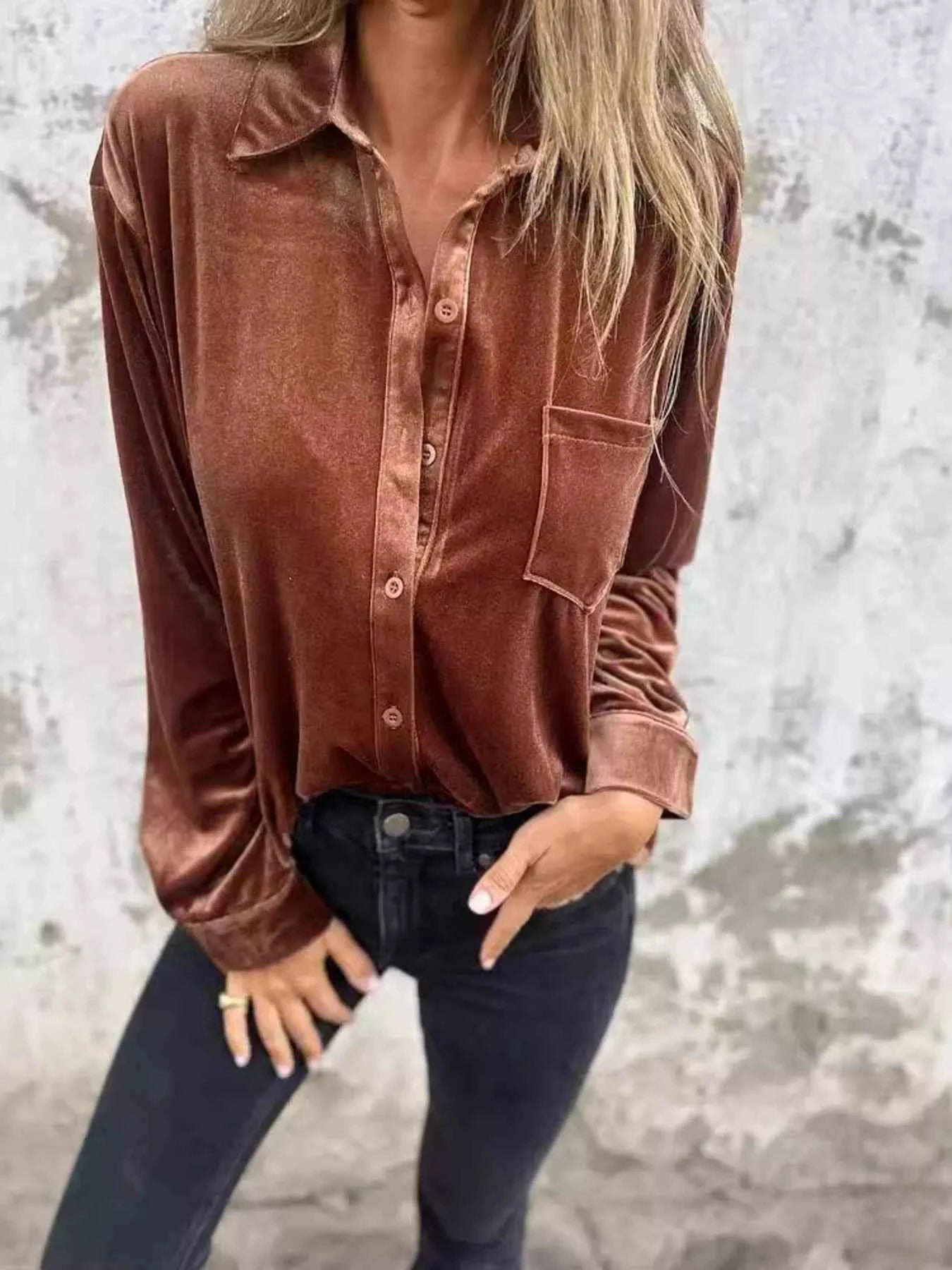 Full Size Velvet Button-Up Long Sleeve Shirt Plus Size ae7ba82a02784925b31427a3f91fc3d1-Max-Origin