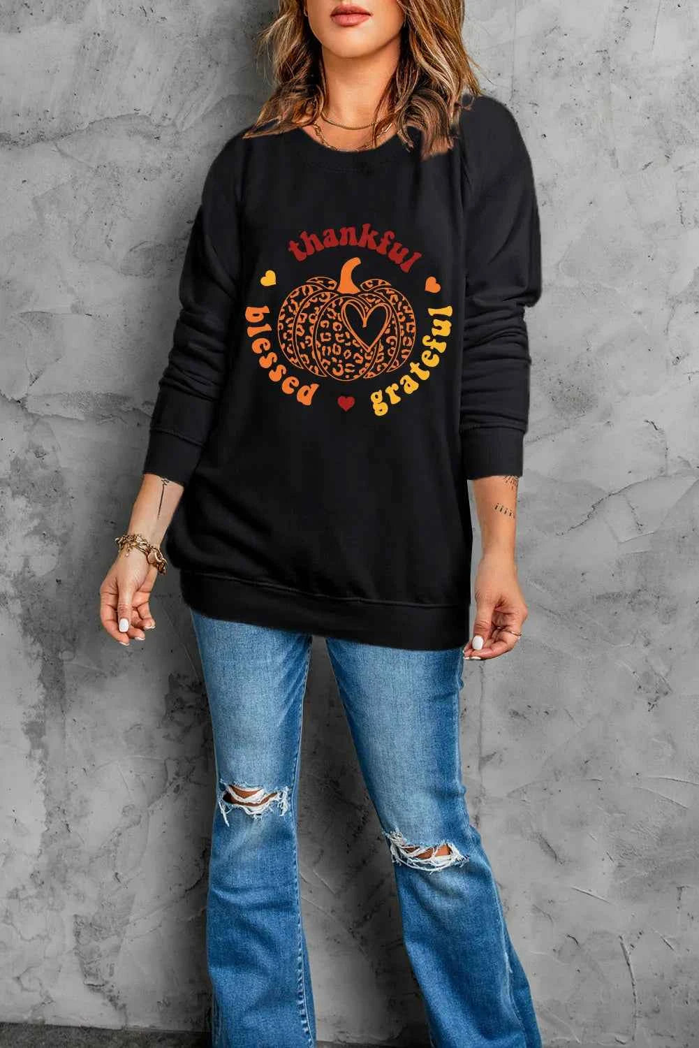 Pumpkin Graphic Long Sleeve Sweatshirt b1496a0d-8f6e-42f8-adce-627e1f987f1a-Max