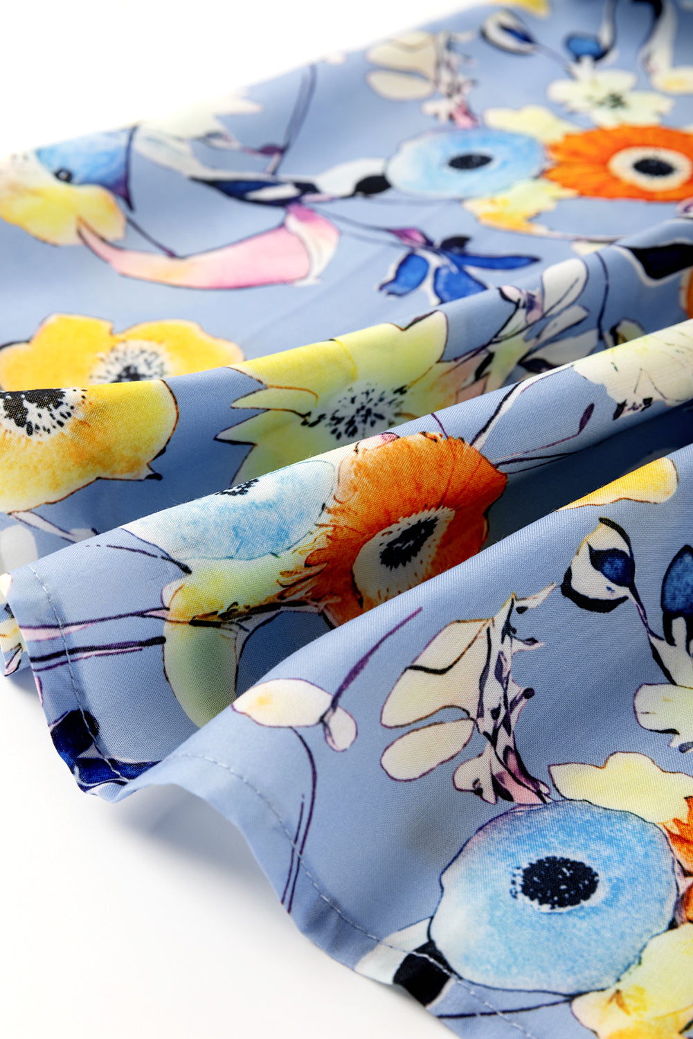 Pink Flutter Sleeve Frill V Neck Floral Top b6e398953092793e