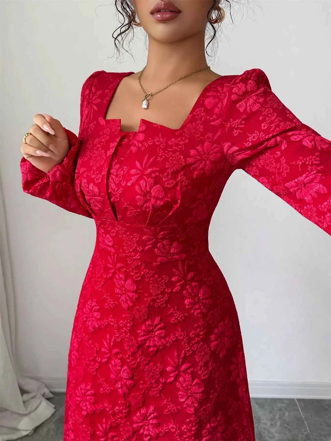 Floral Balloon Sleeve Midi Dress b91e5792-623a-4f9f-b96f-672df793dfcc-Max-Origin