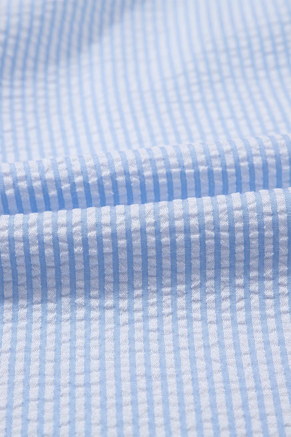 Striped Ruffle Short Bubble Sleeve Shirt