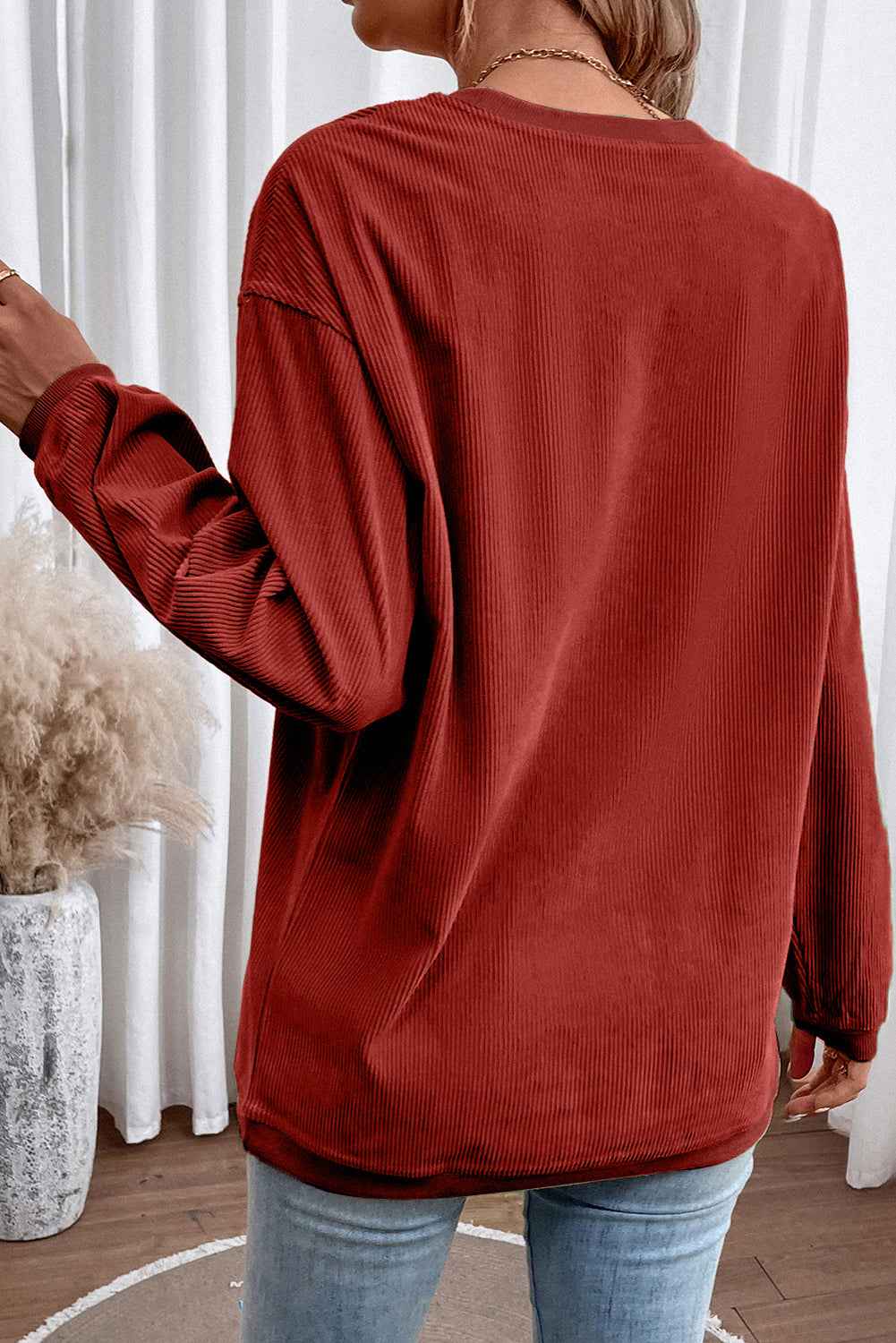 Racing Red Corded MERRY Christmas Letter Terry Flocking Sweatshirt c526696d529f5c29