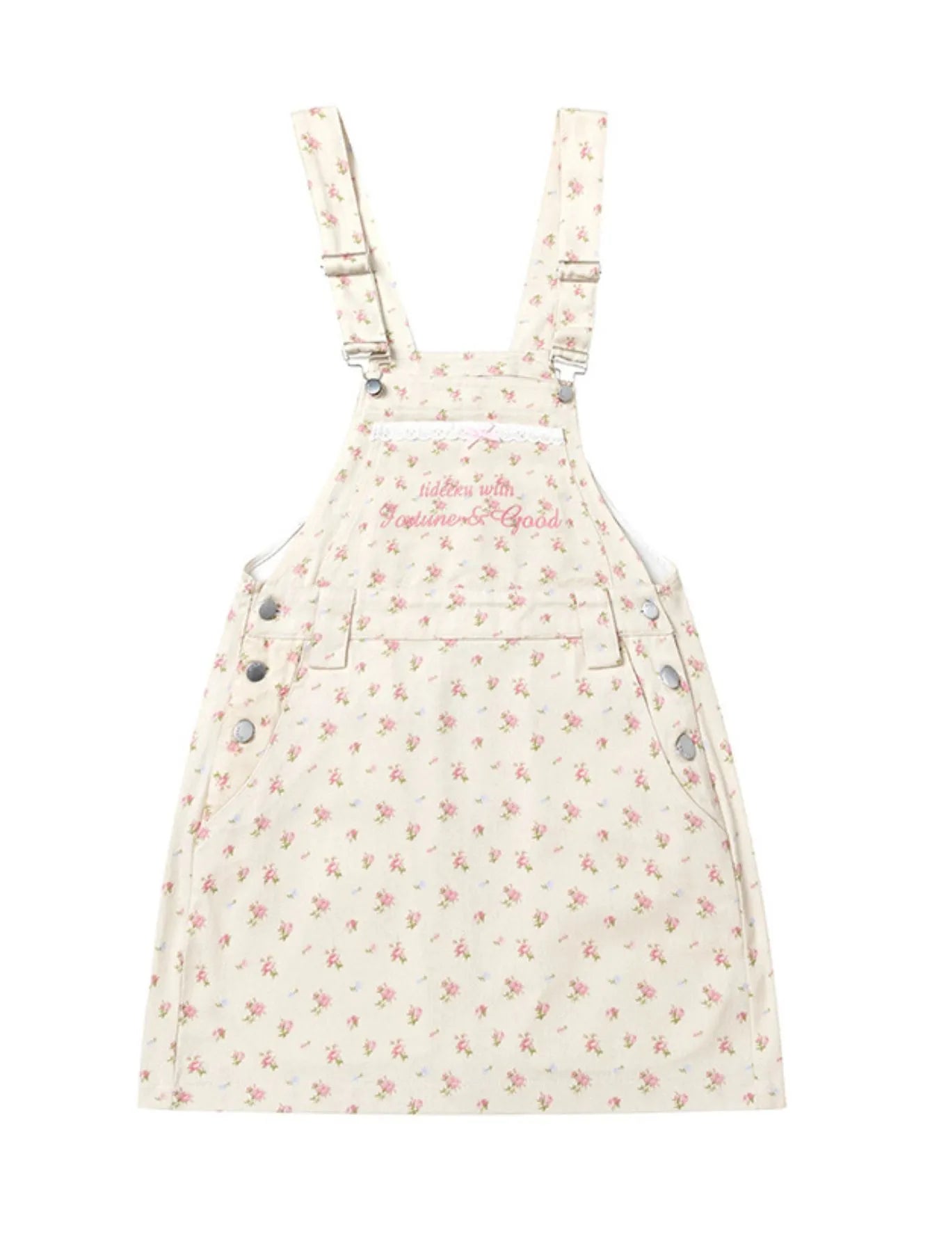 Floral Print Square Neck Overall Dress Beige c6363a01-69c3-499d-bff8-67d3123bb611-Max-Origin