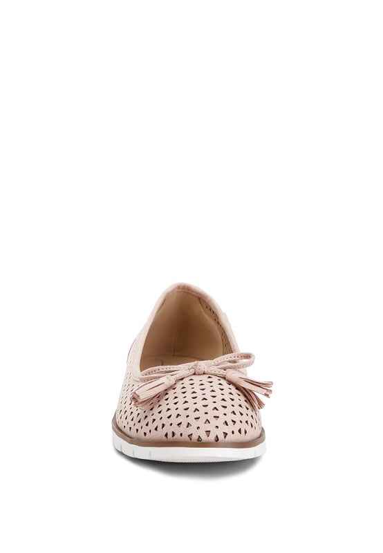 Pacer Perforated Leather Ballerinas cbd9766d-d2fa-4177-bd1d-05ee592b7a22