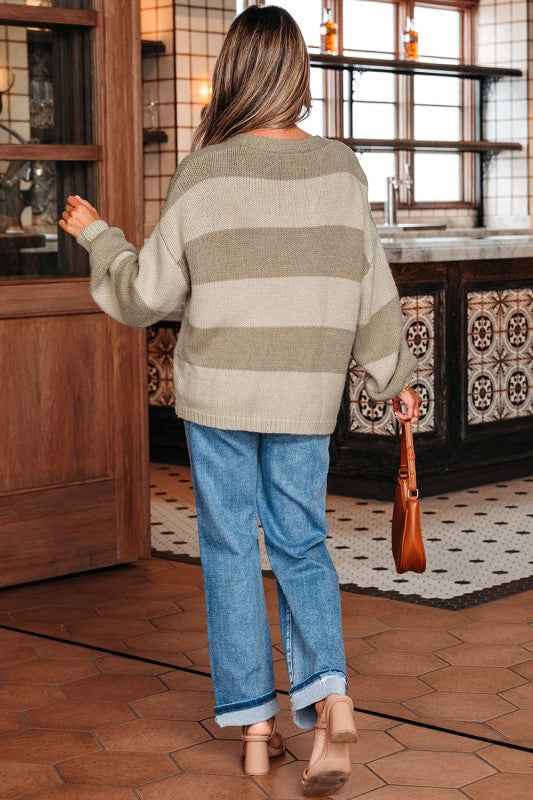 Stripe Colorblock Bow Tie Front Sweater Cardigan cc12c968-8102-4fe7-89eb-b4e76468a30a