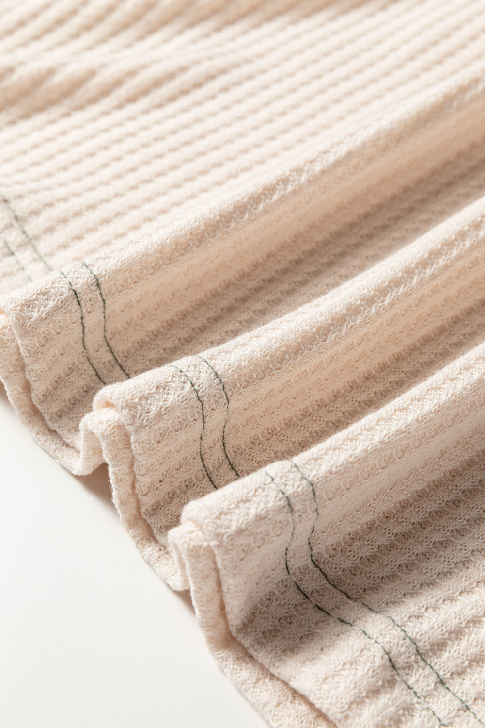 Mist Green Waffle Color Block Raglan Sleeve Top