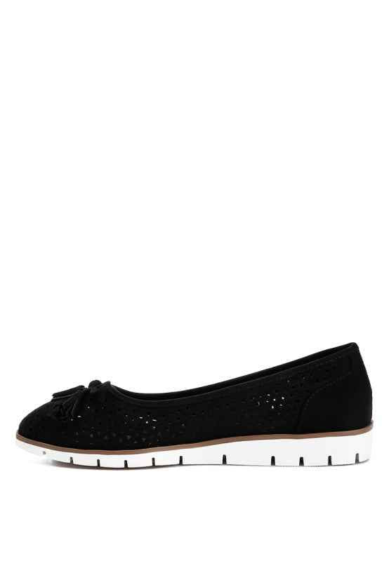 Pacer Perforated Leather Ballerinas cd37c414-b85c-422c-92e0-87b71c78f2a6