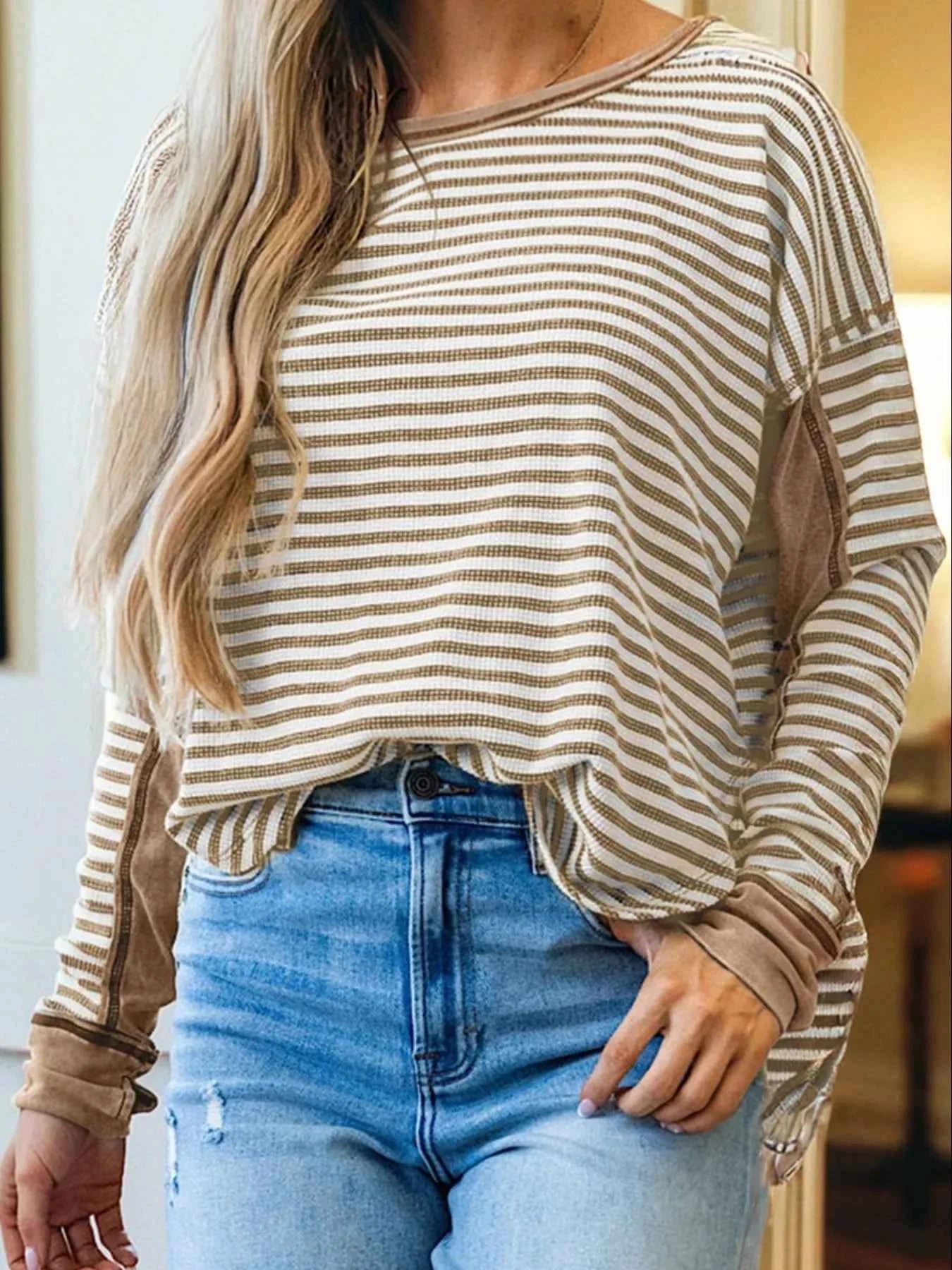 Striped Drop Shoulder Casual Top ce674e90-f7e2-4aa2-89e6-42f648deef49-Max-Origin