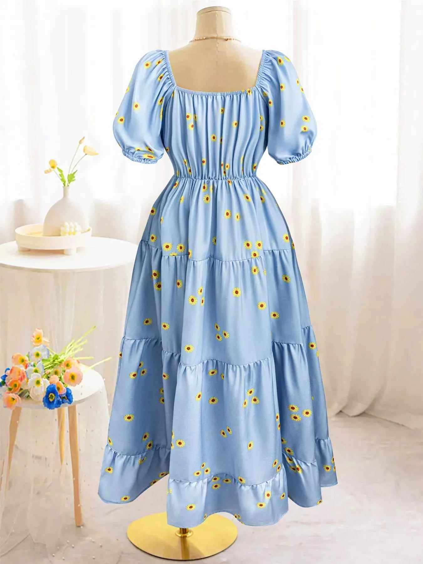 Daisy Print Puff Sleeve Tiered Maxi Dress cf3ab84b-a7e1-4c79-9bf4-625bfb48766e-Max-Origin