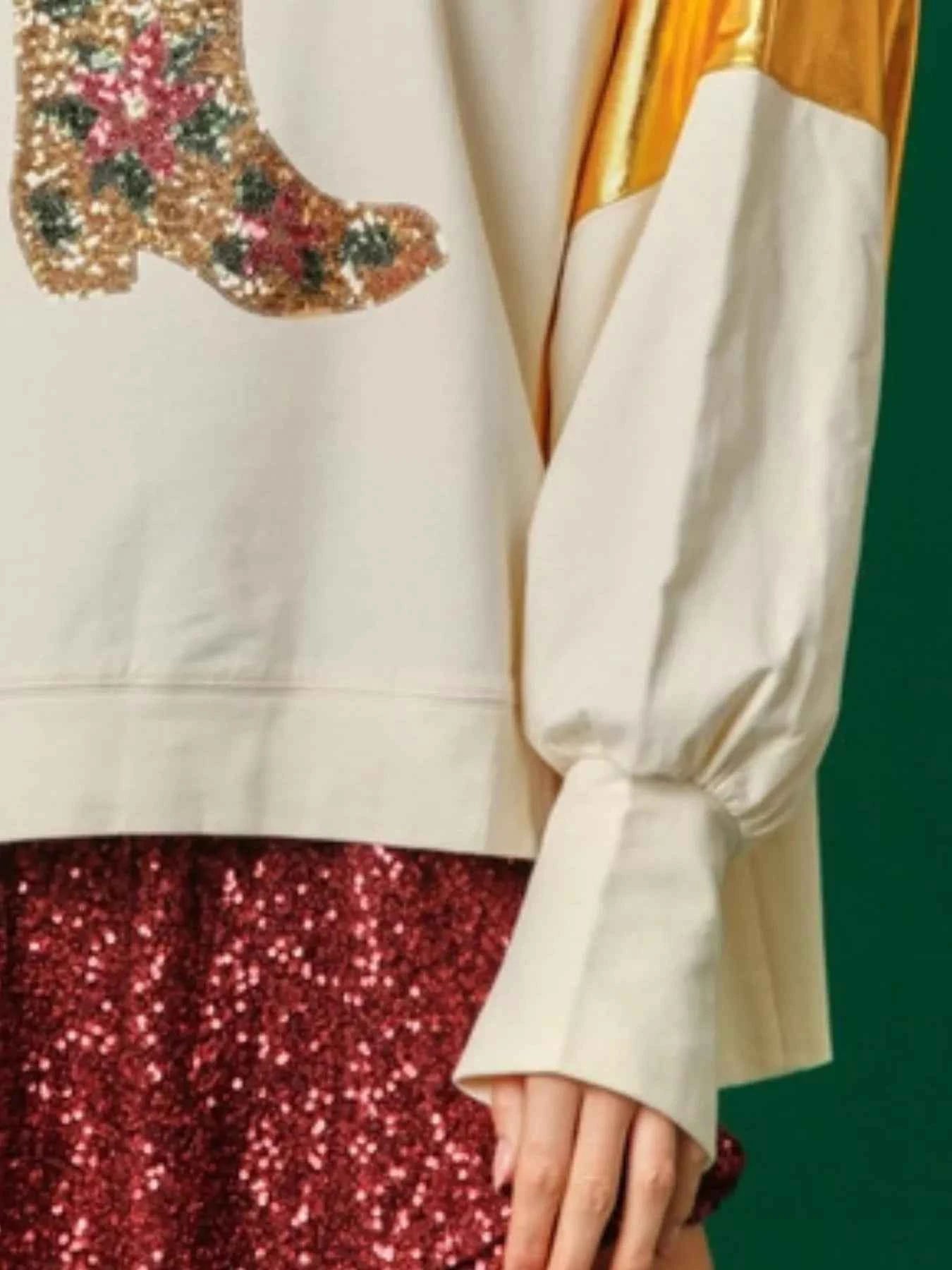 Christmas Sequin Boot Long Sleeve Sweatshirt d038abad-c754-4b19-9a9f-049be7caa5e7-Max-Origin