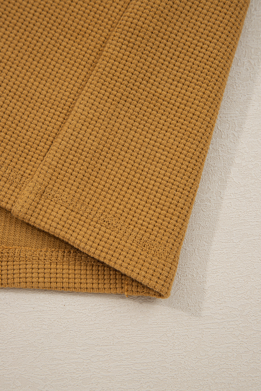 Multicolor Oversized Mixed Textured Split Neck High Low Patchwork Sweatshirt d27eec2098c5ff86